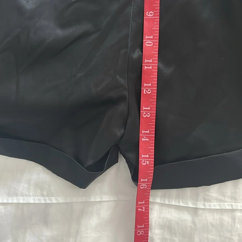 Black High-Waisted Women's Tuxedo Shorts - Picture 7 of 8